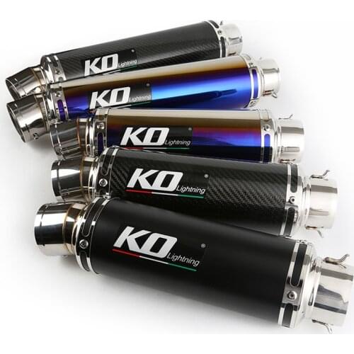 Motorcycle 60mm Exhaust Pipe 360 450mm Muffler Escape No DB Killer Universal for Dirt Bike Scooter Carbon Fiber Stainless Steel