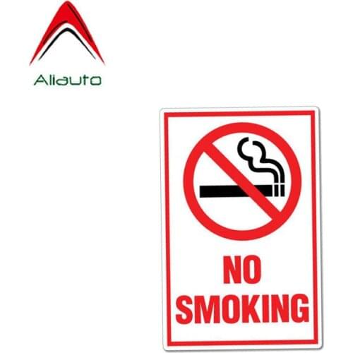 Aliauto Warning Car Sticker Creative No Smoking Decal Accessories PVC for Honda Opel Seat Vw Audi Nissan Suzuki Peugeot,13cm*9cm