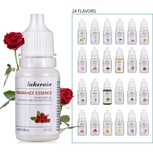 10ml Natural Flavor Essence Oil Drop for Lip Gloss Diy Lipgloss Base Handmade Lipstick Food Grade Fragrance Flavoring 24 Flavor