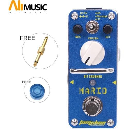 New AROMA AMO-3 MARIO Bit Crusher Mini Digital Effect True Bypass+Free Connector