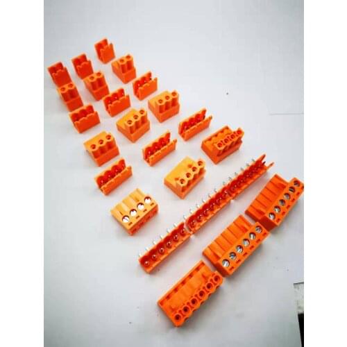 Orange plug type terminal distance 5.08mm bent pin male and female 2p-10p pcb