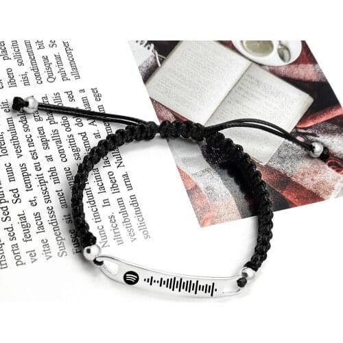 Personalized Song Scan Code Gift Custom Music Spotify Code Bracelet For Women Men New Handmade Adjustable Rope Bracelets Jewelry