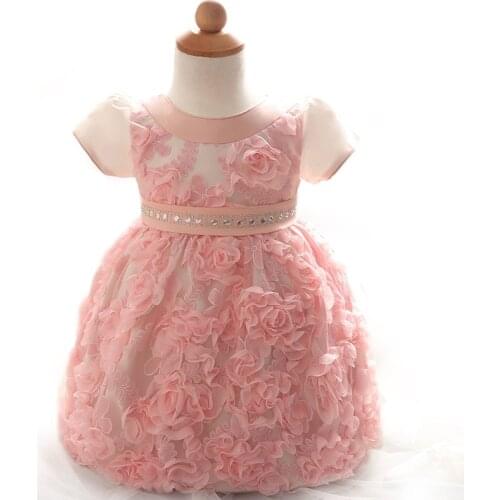 Winter baby girls clothes rose wedding dresses flower dress girls dresses bridesmaid princess dress ballgown vestidos pricesa