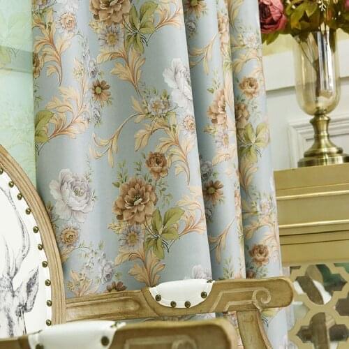 Luxury Blackout Curtains For Living room Bedroom Window French Treatments Drapery Girls Floral Curtains Tulle Kitchen Curtains