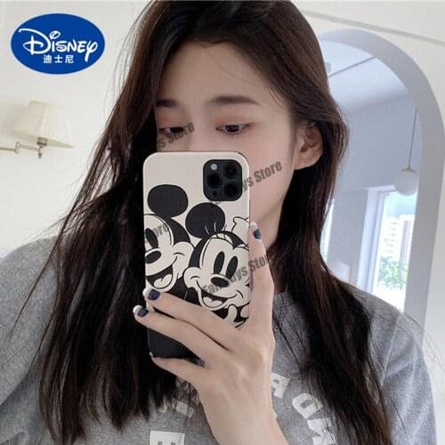 Disney Net Red Cartoon Mickey Phone Case for IPhone X XR 11 12 7 8 Plus XsMax 12mini 12Pro Se2 Comic Silicone Cases Accessories