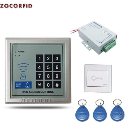 Door Access Control System Kit RFID Keypad + Power Supply + Electric Lock Strike Door Locks for Home