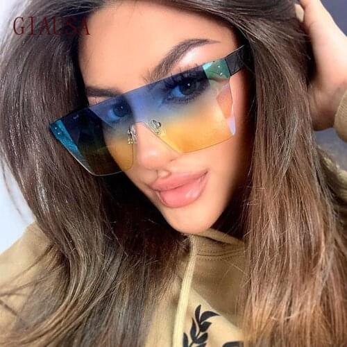 GIAUSA EEuropean and American Street Photo fashion frameless personality one piece sunglasses sunglasses women oculos