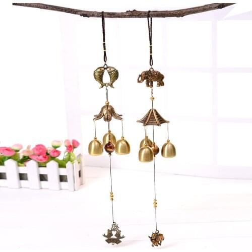 Antique Wind Chime Copper Yard Garden Outdoor Living Decoration Metal Wind Chimes Outdoor Chinese Oriental Lucky Metal Wind Bell