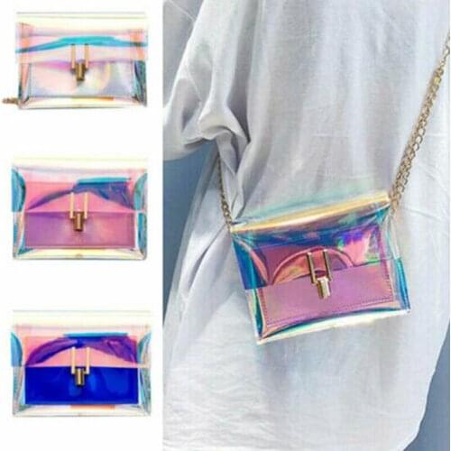 Crossbody Bags For Women 2021 Laser Transparent Bags Fashion Women Korean Style Shoulder Bag Messenger PVC Waterproof Beach Bag