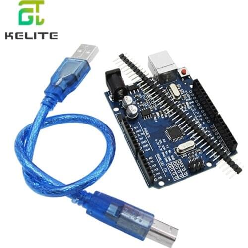 High quality One set UNO R3 CH340G+MEGA328P Chip 16Mhz For UNO R3 Development board + USB CABLE