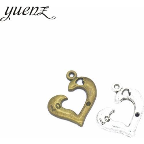 YuenZ 8pcs Antique Hearts Charms Metal Pendants for Jewelry Making Necklace Bracelet DIY Jewelry Findings 22*21mm A52