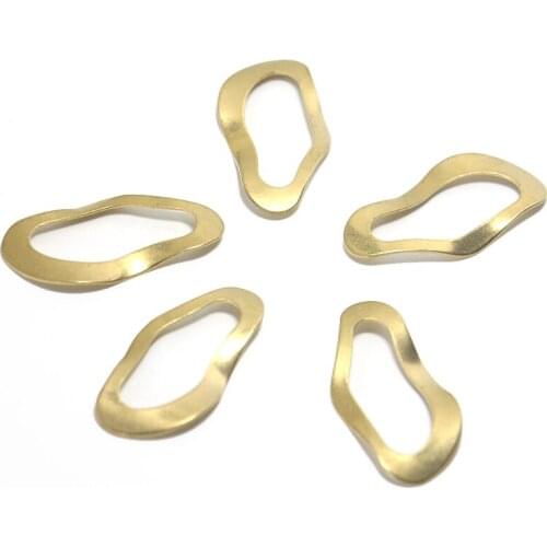 DIY handmade jewelry accessories irregular wave shape oval copper trend earrings necklace brass jewelry accessories