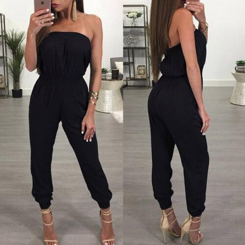 Women Ladies Casual Loose Sleeveless Clubwear V Neck Playsuit Bodycon Party Jumpsuit Romper Trousers
