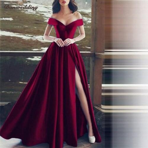 Vintage Satin Evening Dress Sexy Side Split Sleeveless Boat-Neck Lace-Up Prom Dress Girl Party Dresses Floor-Length New Arrival