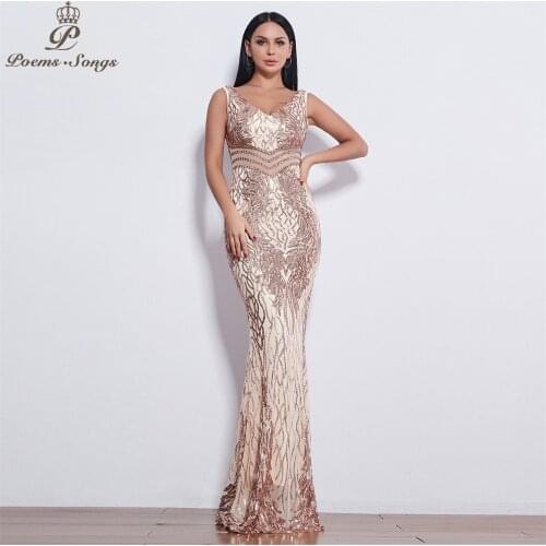 Beautiful Angel wings Sequin Evening dresses for women long vestido de festa Evening gowns vestidos vestido de festa longo