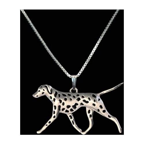 Gold & silver 1pcs Dalmatian Movement Necklace 3D Cut Out Dainty Puppy Dog Pendant Lover Memorial Necklaces Pendants Christmas
