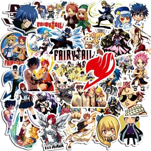 50PCS Fairy Tail Anime Stickers Waterproof Guitar Skateboard Laptop Phone Suitcase Fridge DIY Decal Graffiti Sticker Kid Toys