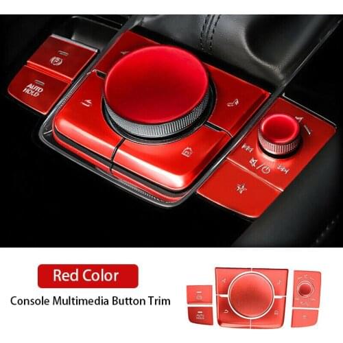 10x Aluminum Alloy Car Console Multimedia Button Cover Trim For Mazda 3 CX30 High Quality Button Decoration