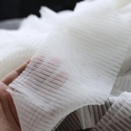 11.5cm Wide 4meter/lot Black and White Pleated Lace Ribbon Tape Handmade Material for Home Decoration X1014