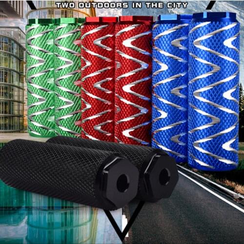 2Pcs Aluminum Alloy Anti-Slip MTB Bike Bicycle Pedal Front Rear Axle Foot Pegs BMX Footrest Lever Cylinder Bike Accessories