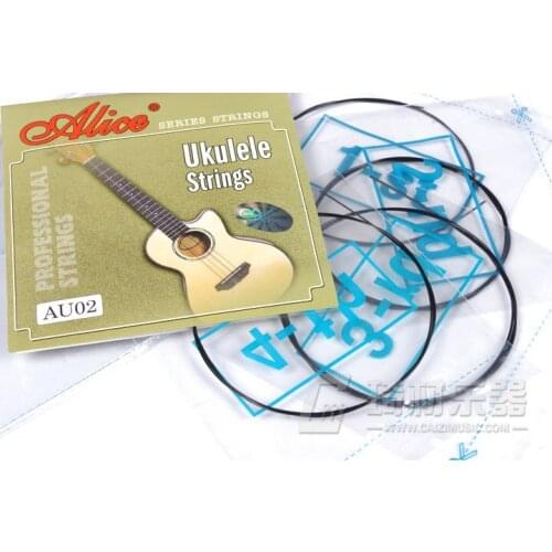 Alice AU02 Soprano Ukulele Strings - A, D, F#, B - Black Nylon - 0.022-0.032
