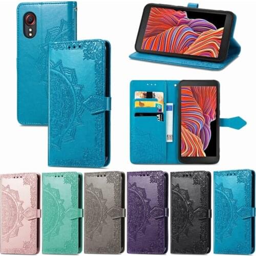 PU Leather Wallet Flip Phone Cover TPU Case Mandala Pattern for Samsung Galaxy F62 F41 S30 S21 S20 Note 20 XCover 5 Ultra Plus