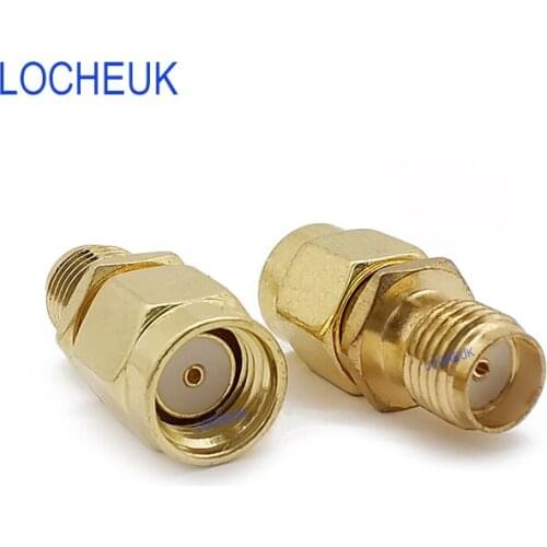 2pcs RF Coaxial Coax SMA Female to RP-SMA Male Straight Adapter RP-SMA Plug to SMA Jack Converter Connector