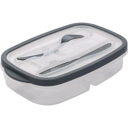 Fruit Box Salad Lunch Box 2 Grids with Tableware Vegetable Food Storage Container for Children Kitchen Tools