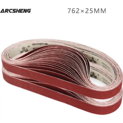 10 pieces alumina Sanding Belt Sander Bands 25*762mm 40#-1000# for Metal Grinding
