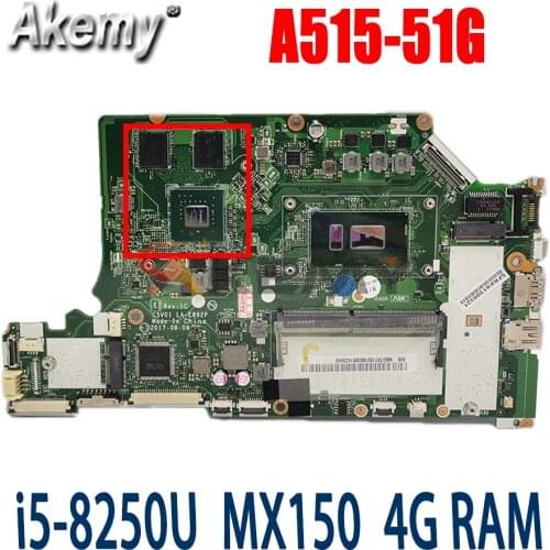 For ACER A515-51G A615-51G A315-53G notebook motherboard C5V01 LA-E892P motherboard with CPU i5 8250U 4G-RAM GPU MX150