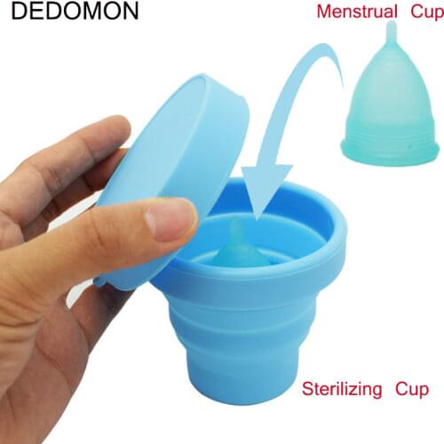 Menstrual Sterilizing Cup Collapsible Silicone Cup flexible to clean Menstrual Cup Recyclable Camping Foldable Refillable Bottle