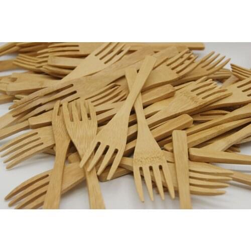 12pcs Bamboo Cutlery Natural Bamboo Spoons Plasticfreefrienfly Forks Vegan Eco Travel Sets Healthy Cutlery Free Engraved chazi