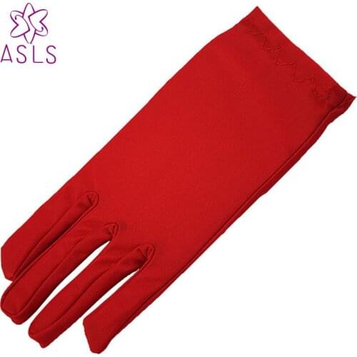 6Pair/set Multicolor Sunscreen Stretch Ultra - Thin Dry Lady Lycra Spandex Gloves Dance Performance Mitten Hot Sale
