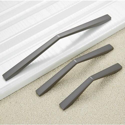 Zinc Alloy Gray Gold Cabinet Handles Drawer Knobs Kitchen Cupboard Door Pulls Fashion Furniture Handle Cabinet Hardware