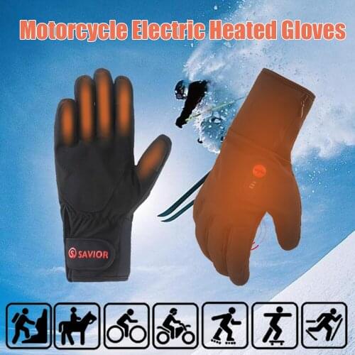 Touch Screen Motorcycle Electric Heated Gloves Rechargeable Battery 7.4V 2200MAH Outdoor Cycling Skiing Windproof Heating Gloves