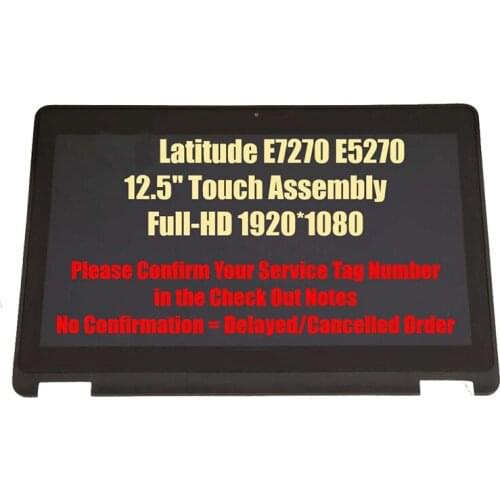 12.5" FHD Touch Screen Assembly For Dell Latitude E7270 E5270 lp125wf1
