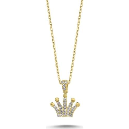Silver 925 Sterling Zircon Crown Pendant