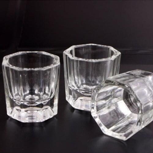 1Pc Glass Nail Cup Clear Crystal Bowl Acrylic Powder Liquid Holder Dappen Dish Salon Equipment Art Design Tool