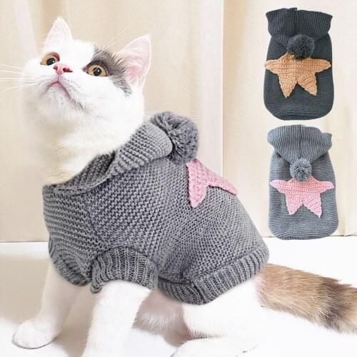 Warm Pet Cat Clothes Winter Cat Dog Coat Jacket Pet Puppy Sweater Hoodies For Small Medium Dogs Cats Chihuahua Yorkies Clothes