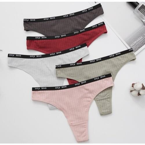 Womens Panties Women Sexy Low Waist G-String Underwear Female Underpants Lady Comfortable Bikini Solid Color Panty 1Pcs/set