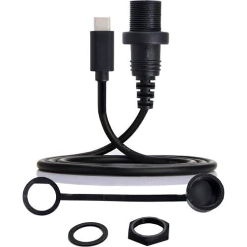 Waterproof USB 3.1 Type-C USB C Male to Female Extension Flush Car Mount Extension Cable for Dashboard Panel