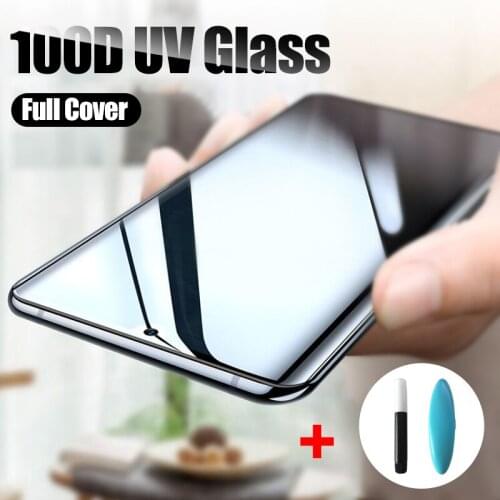 UV Liquid Glue Tempered Glass for Huawei P40 P30 P20 Pro Screen Protector For Mate 30 20 Pro P40 P30 P20 Lite 100D UV Glass Film