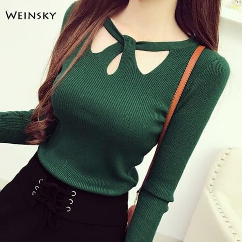 Women Knitted Jumper Sweater And Pullovers Korean Fashion Style Sweater Autumn And Winter 2019 New Casual Style White Tops