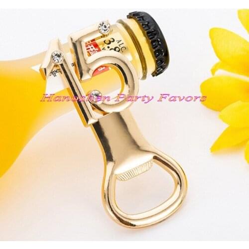 10 Pieces/lot) Gold Bridal showers of 15th design Bottle Opener Favors for 15th anniversary gift and 15th Birthday Party favors