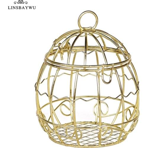 1PCs Gift Box Candy Boxes Retro Bird Cage Mini Metal Gold Vintage Baby Shower Favor For Guests Party Birthday Souvenirly New