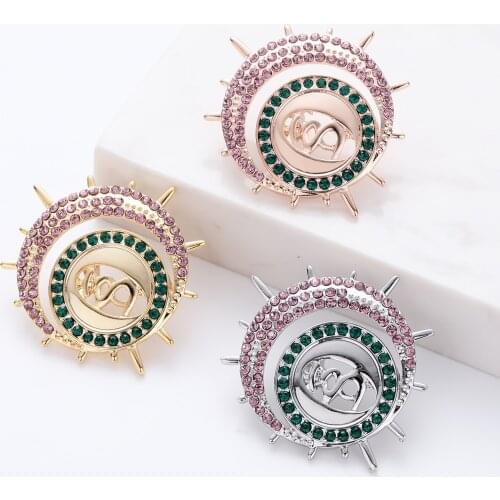 20 pcs Rinestone Round Gear Pin Bacteria Germs Shape Jewelry Medical Metal Badges Brooch Gift for Doctor Scientist