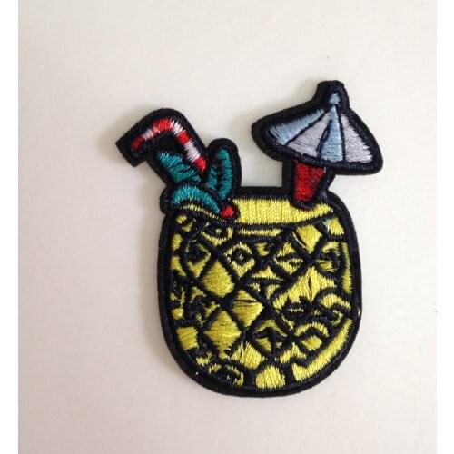 20pcs Pineapple Juice Embroidered Patches Iron On parches Jeans Jacket Patch For Clothing bordados Garment Patchwork Appliques