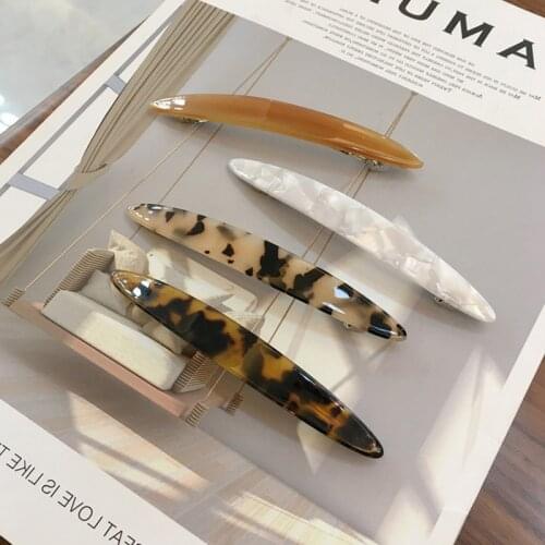 2021 Acetate Vintage Geometric Hair Clip for Women Girl Sweet Hairpins Long Barrette Hairgrips Fashion Headwear Hair Accessories