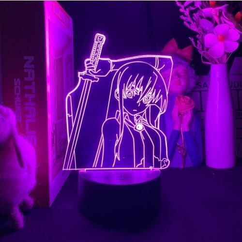 3d Lamp Anime Akame Ga Kill LED Night Light for Home Room Decor Nightlight Birthday Gift Akame Ga Kill Night Lamp Akame