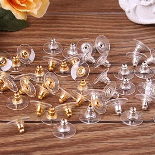50pcs/bag Earring Durable Film Ear Plug Colors Gold Silver Plated Jewelry Accessories